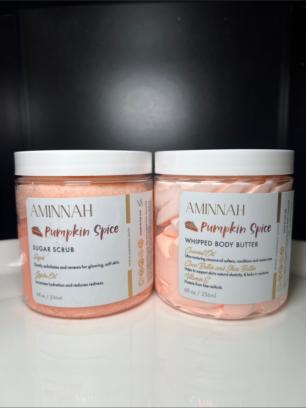 Aminnah Pumpkin Spice Whipped Body Butter & Sugar Scrub